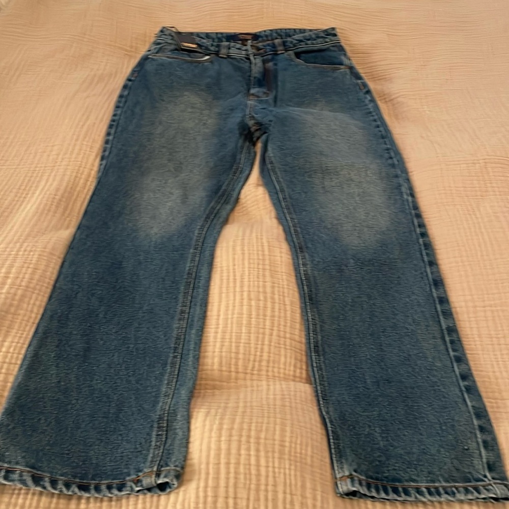 NWT ROBERTO CAVALLI High Rise Faded Cropped Jeans CLASSIC Blue. 100% cotton. 29 - Picture 3 of 11